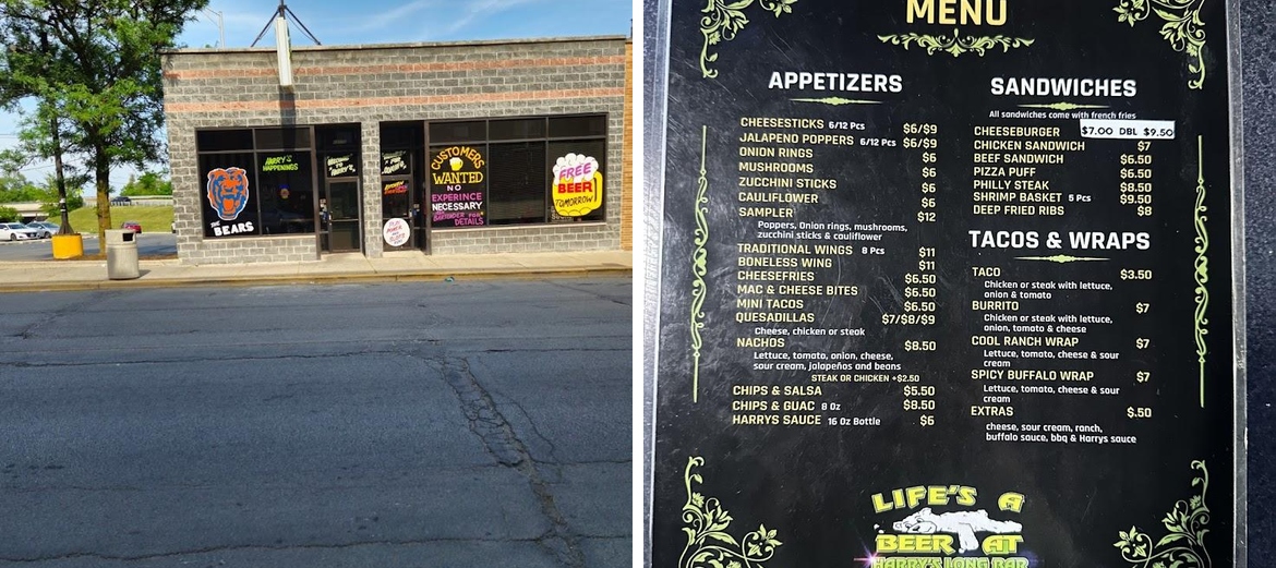 Harry's Long Bar Menu