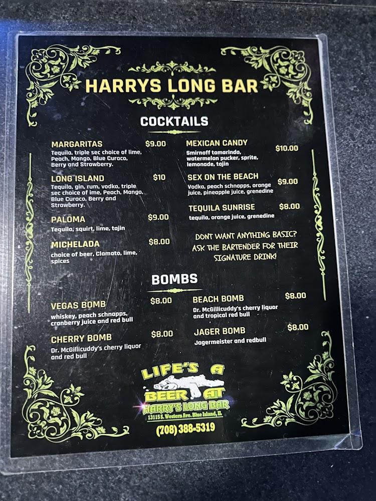 Harry's Long Bar Menu image 2